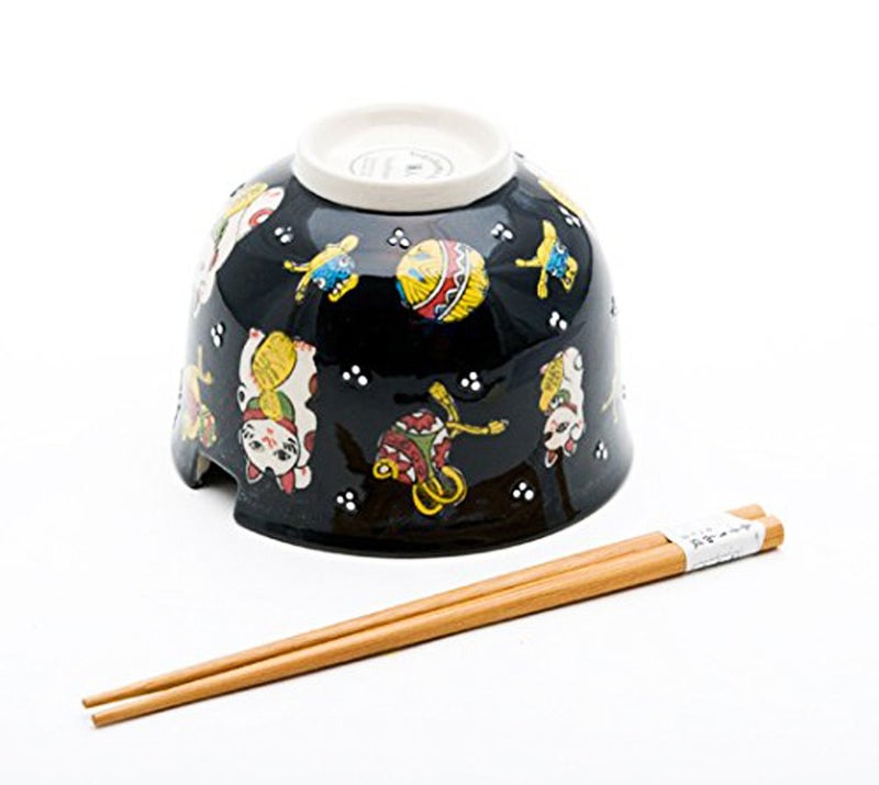 Happy Sales HSRB-LUCA, Japanese Ramen Udon Noodle Bowl with Chopsticks Gift Set, Lucky Cat - Image 2